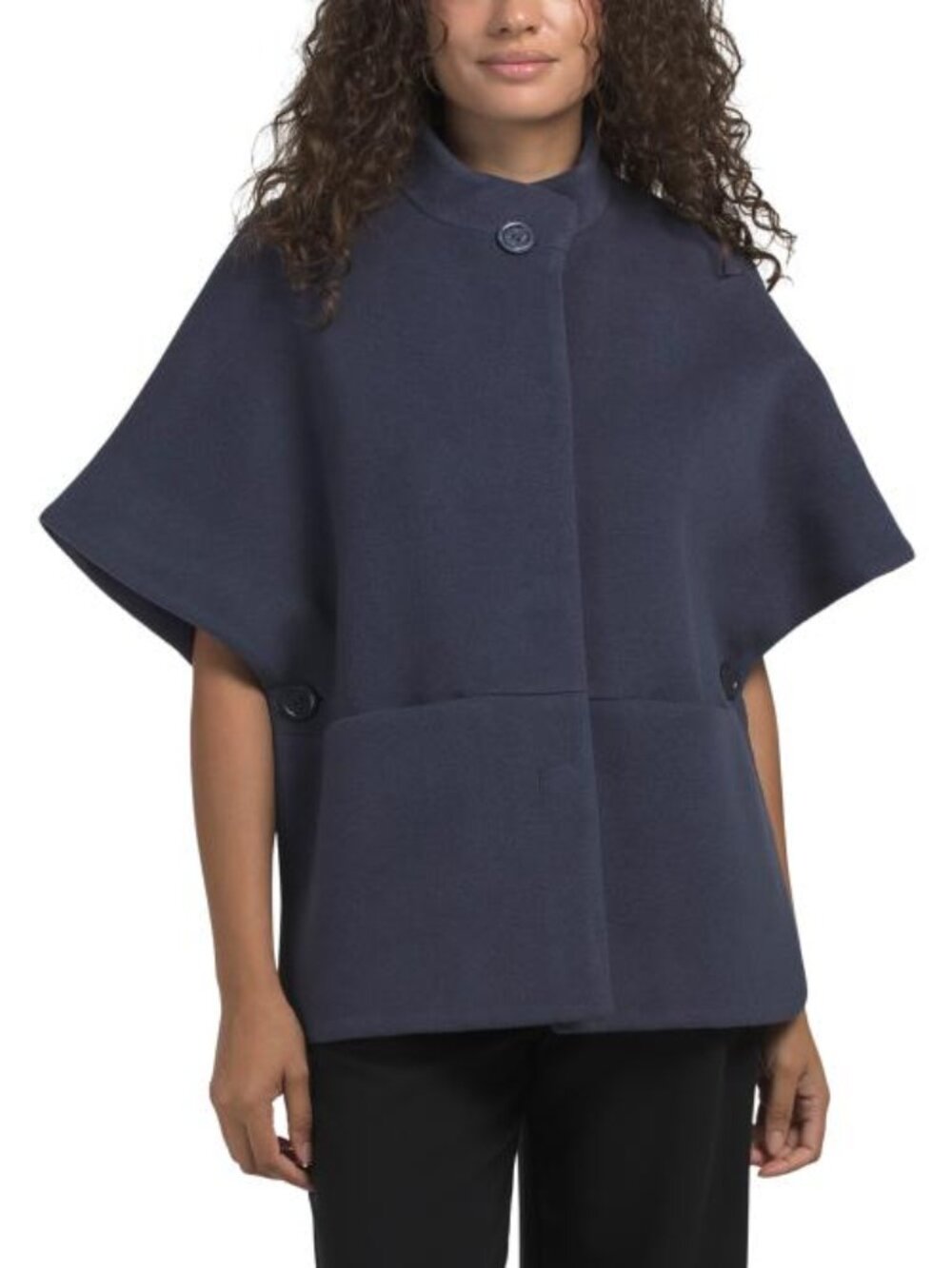 ICONS BY CINZIA ROCCA Made In Italy Virgin Wool And Cashmere Blend Cape Coat